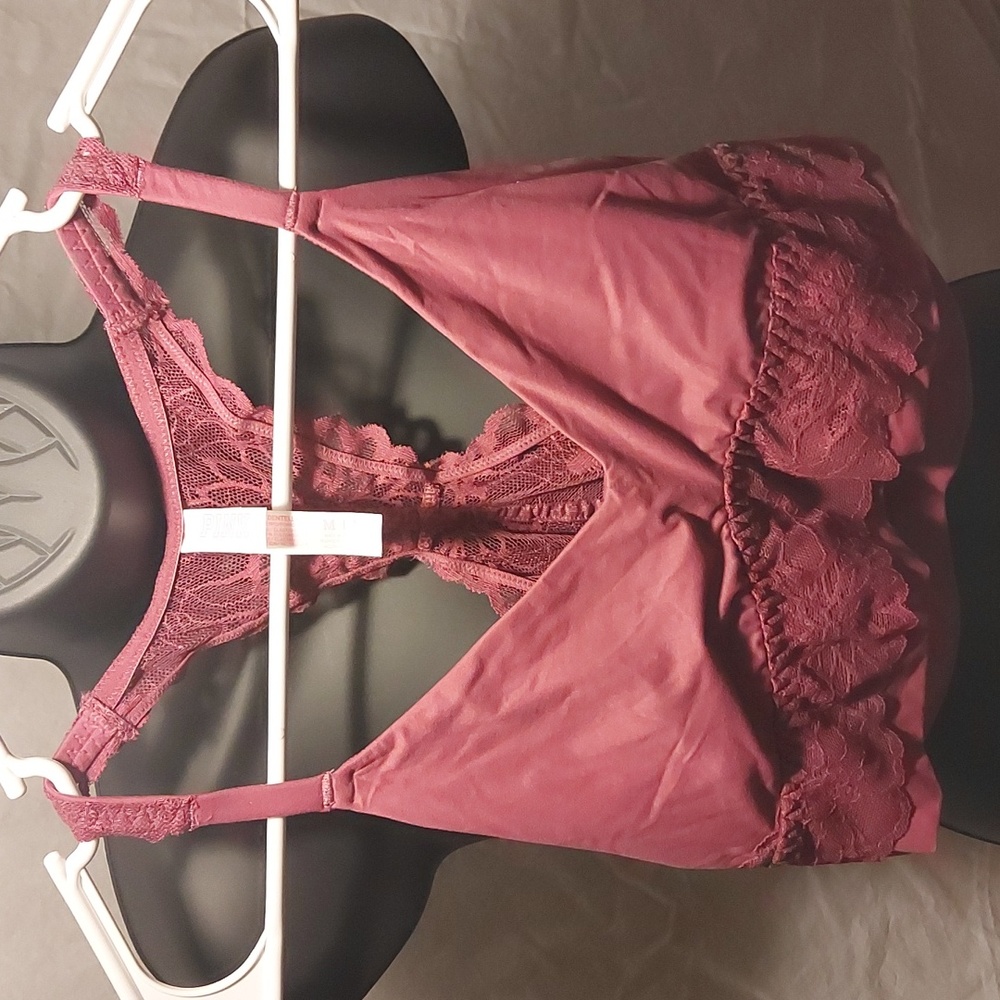 VS Pink Lace Lounge Bra